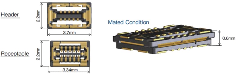Hirose Electric BM56系列0.35mm脚距FPC对板连接器